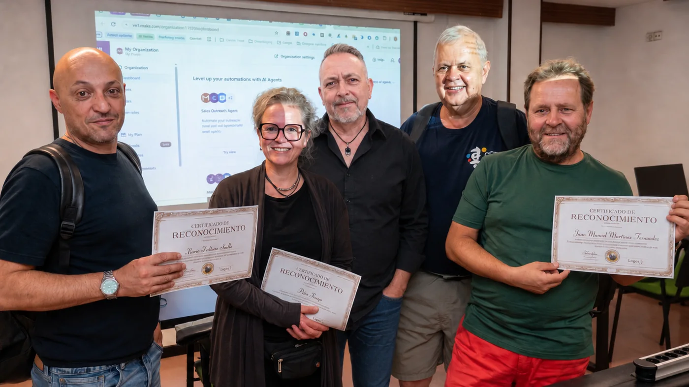 Entrega de diplomas del curso IA para negocios reales en Associació Logos